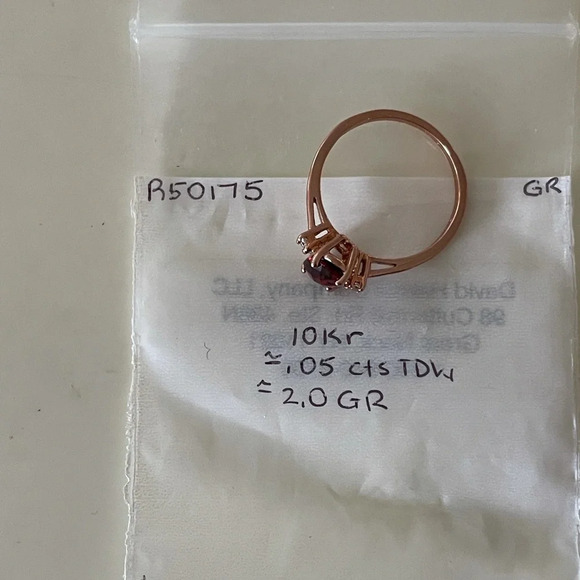 Brand New Garnet and Diamond 10k Rose Gold Ring $418 - Picture 3 of 7